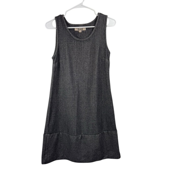 Flax Size P XS Wool Blend Gray Dress Gray Tweed Sleeveless Knee Length - Picture 1 of 6
